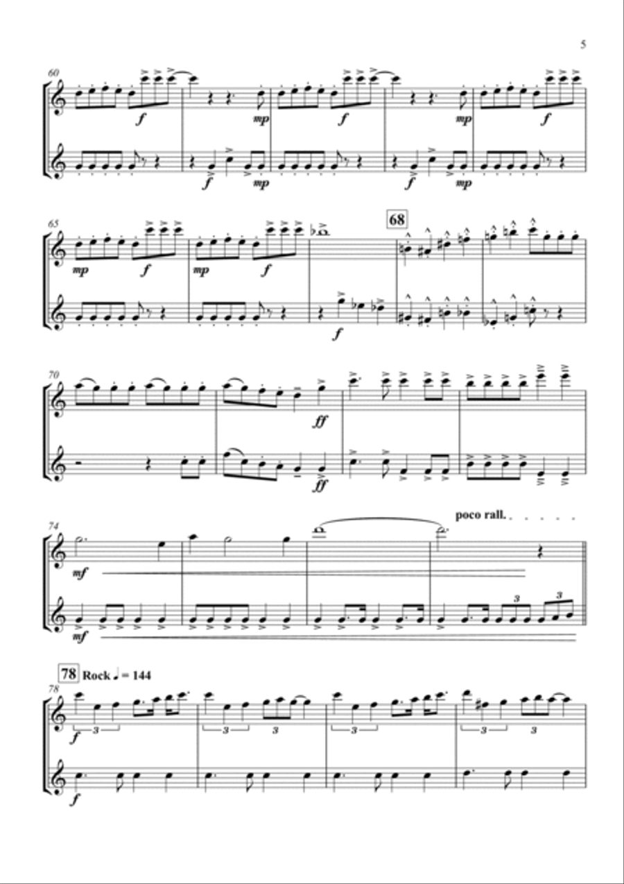 Bohemian Rhapsody Woodwind Duet scores gallery preview page 6