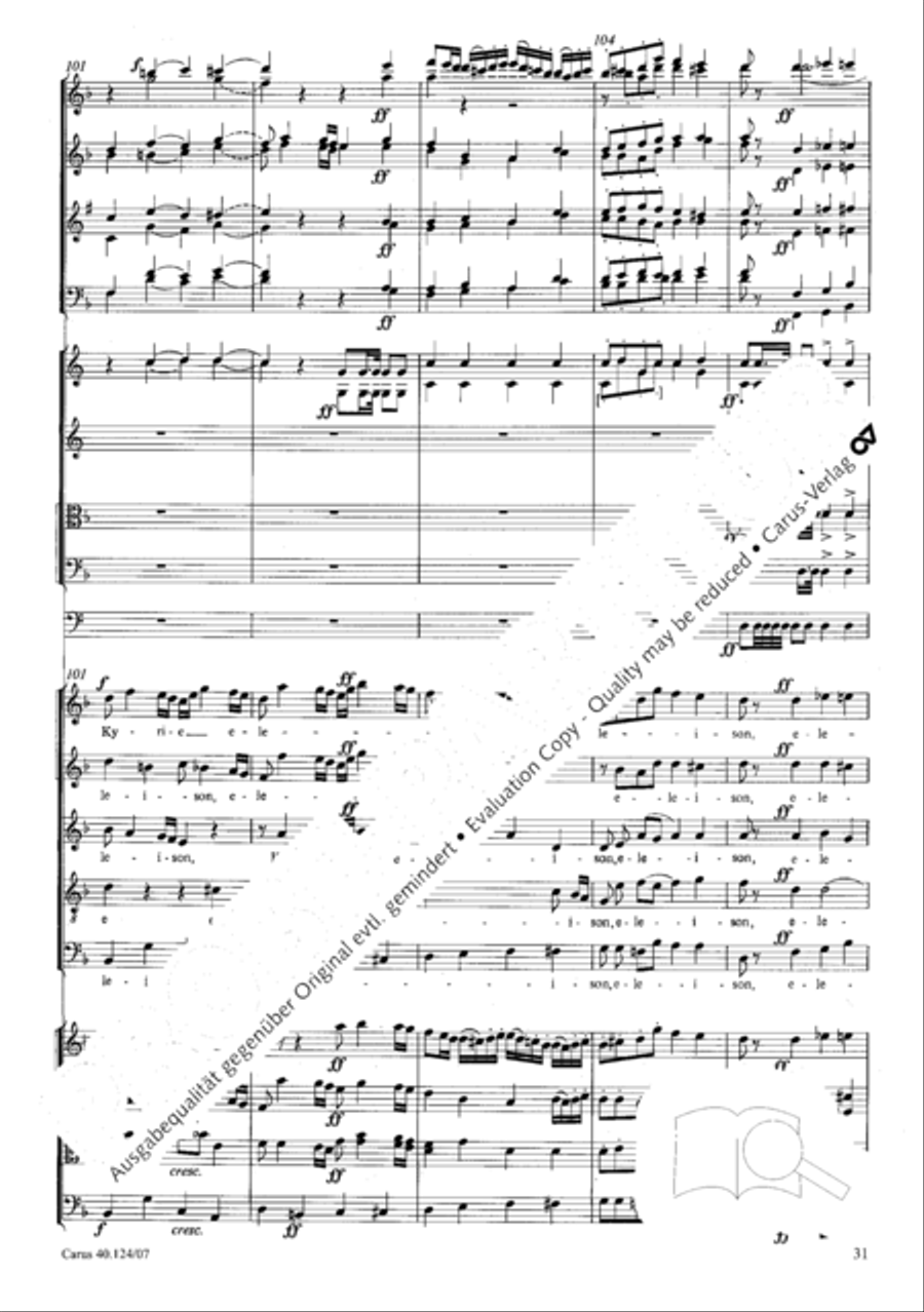 Kyrie in d + Herr Gott, dich loben wir Orchestra scores gallery preview page 32