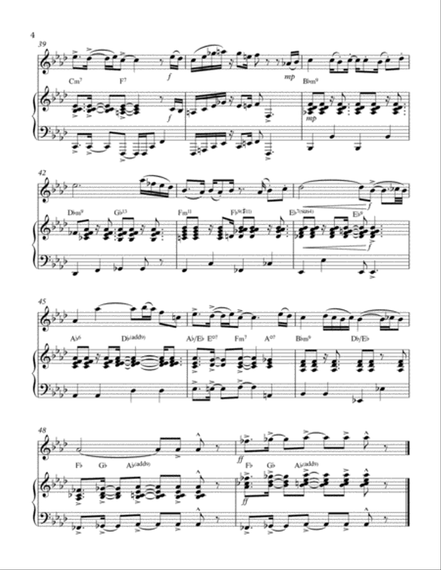 Joy to the World for Violin Solo with Piano Accompaniment (Latin, Jazz) Violin Solo scores gallery preview page 4