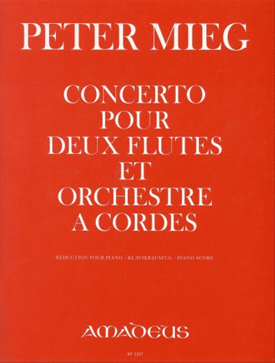 Concerto pour deux flûtes et orchestre à cordes Flute scores gallery preview page 1