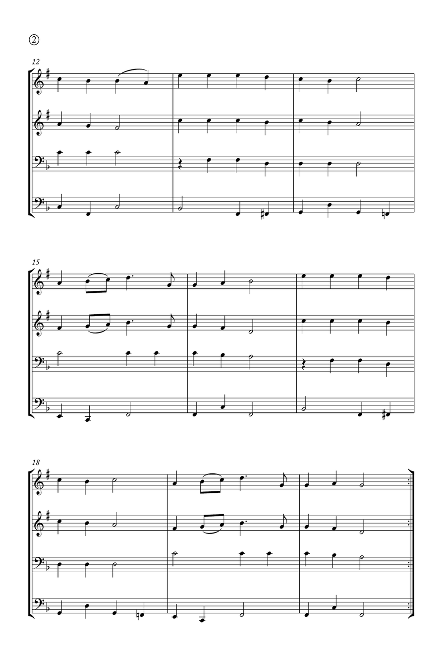 Hark! The Herald Angels Sing Brass Quartet scores gallery preview page 2