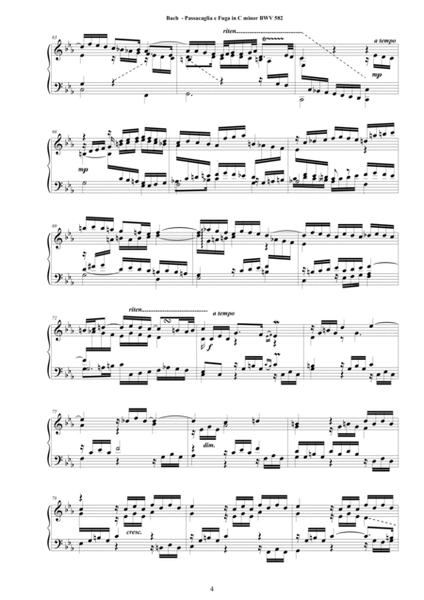 Bach - Passacaglia e Fuga in C minor BWV 582 - Harpsichord version image number null