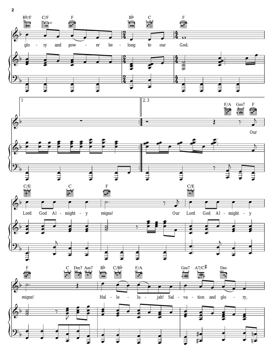 Hallelujah, Salvation And Glory Guitar scores gallery preview page 2