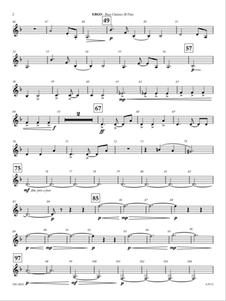 Ergo: Bass Clarinet Concert Band scores gallery preview page 2