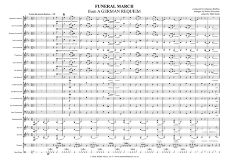 Funeral March from A German Requiem by Brahms - BRASS BAND Brass Band scores gallery preview page 3
