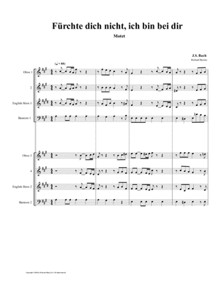 Fürchte dich nicht (motette) by J.S. Bach (Double Double-Reed Choir)