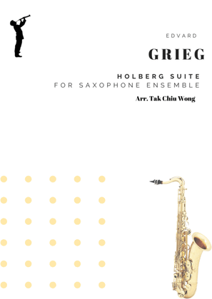Book cover for Holberg Suite arranged for Saxophone Ensemble (Octet) Score and Parts