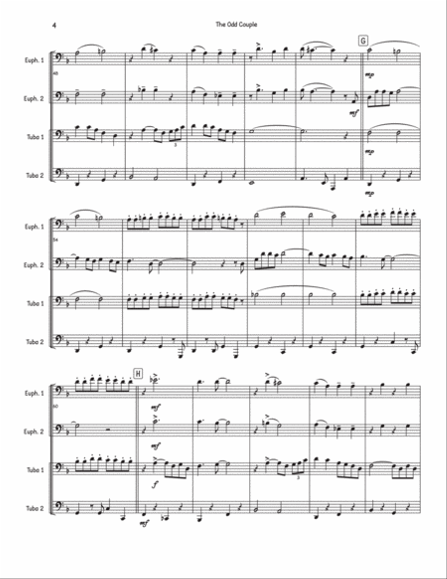 The Odd Couple Brass Quartet scores gallery preview page 4