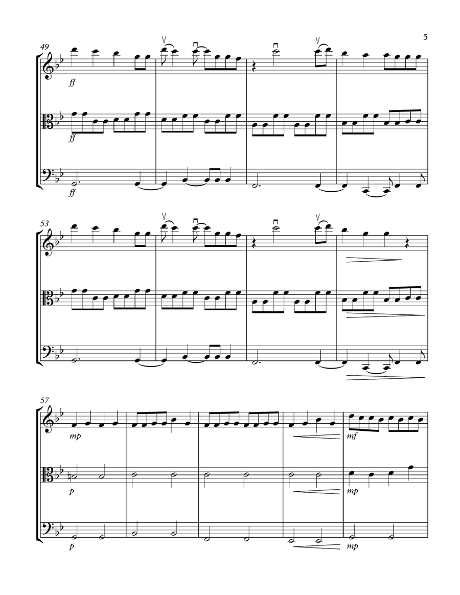 Old Town Road (remix) String Trio scores gallery preview page 5