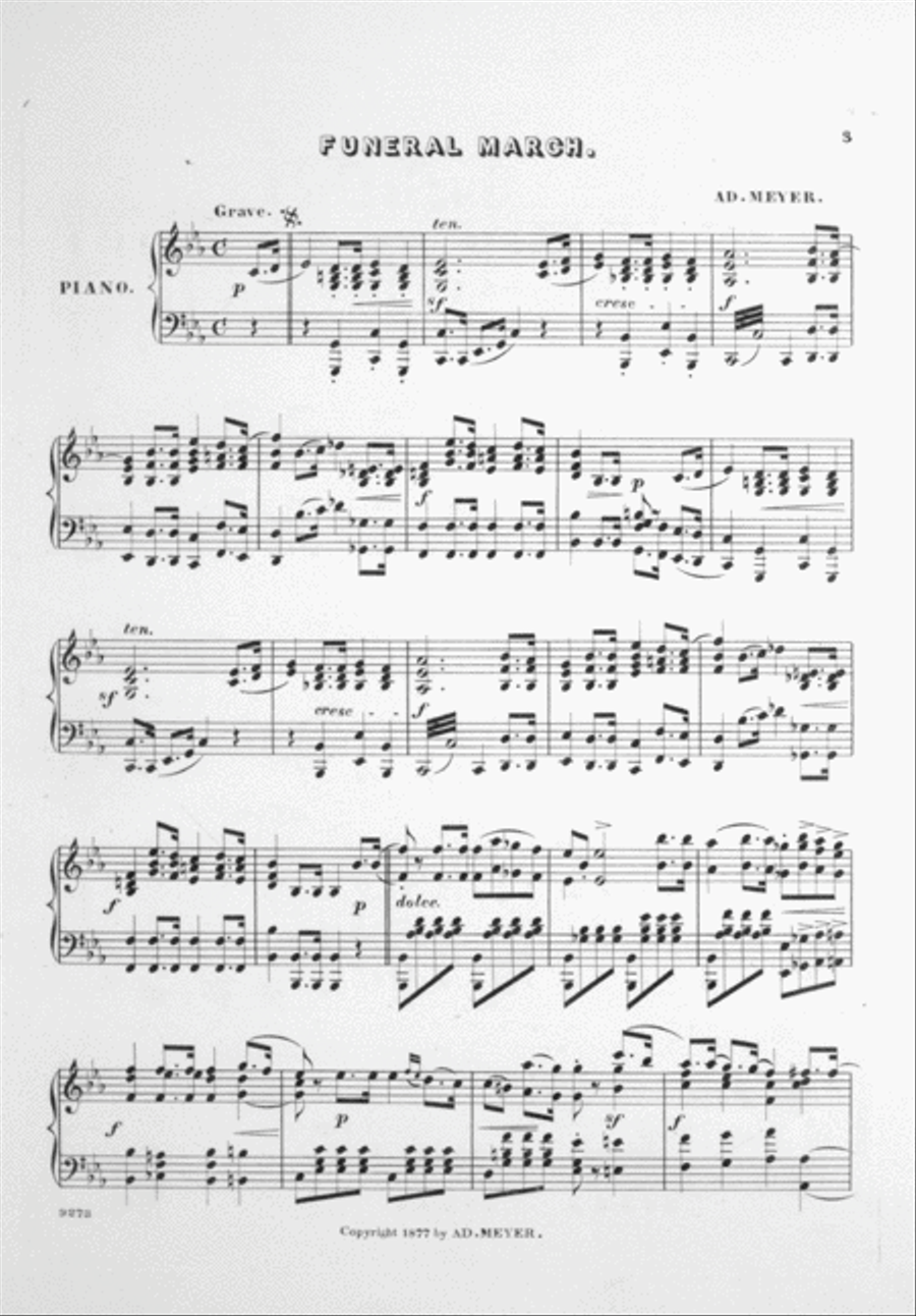 Funeral March to the Memory of Cornelius Vanderbilt Piano Solo scores gallery preview page 2