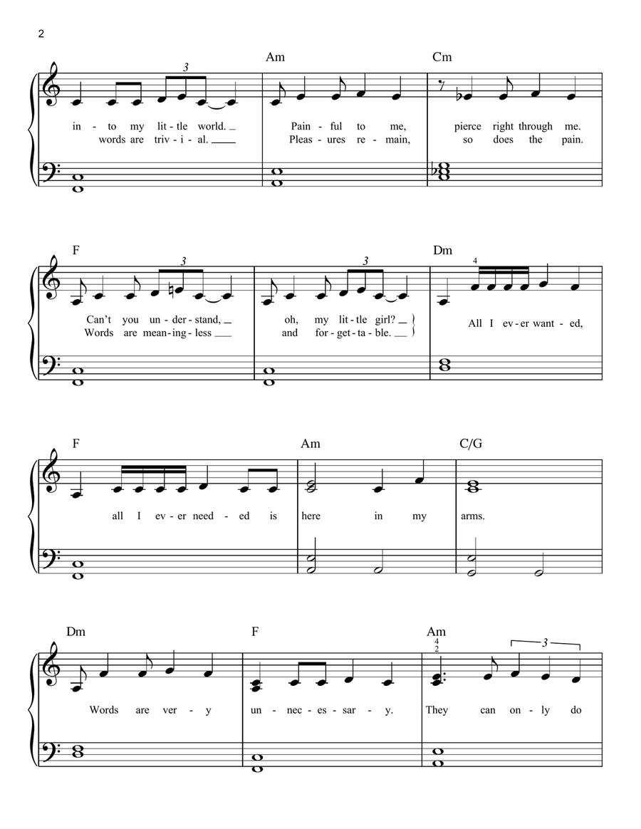 Enjoy The Silence Easy Piano scores gallery preview page 2