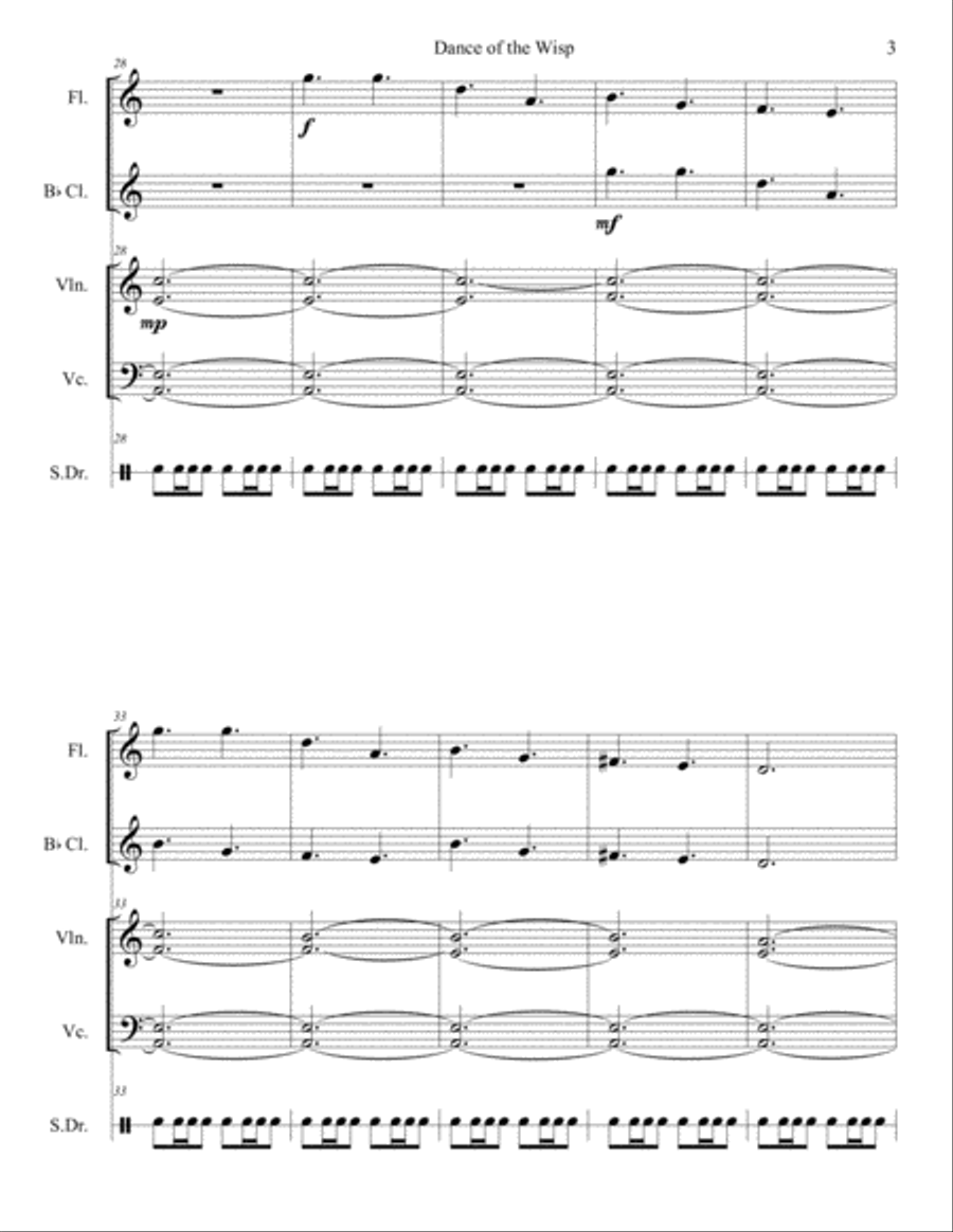 Dance of the Wisp Small Ensemble scores gallery preview page 4