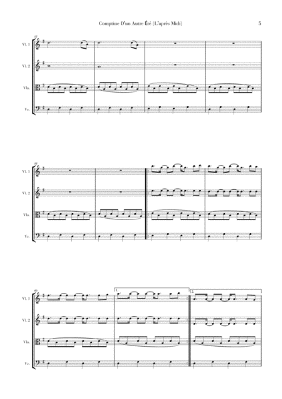 Comptine D'un Autre Été: L'après-midi String Quartet scores gallery preview page 5