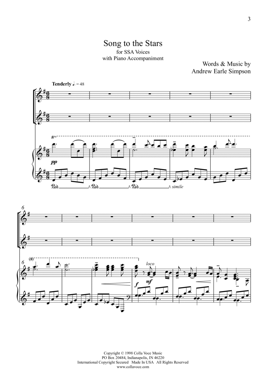 Song To The Stars SA scores gallery preview page 1