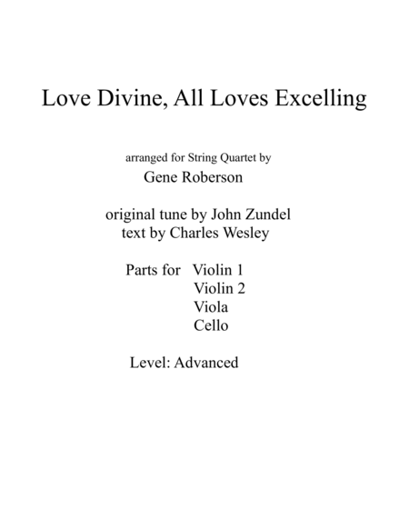 Love Divine for String Quartet