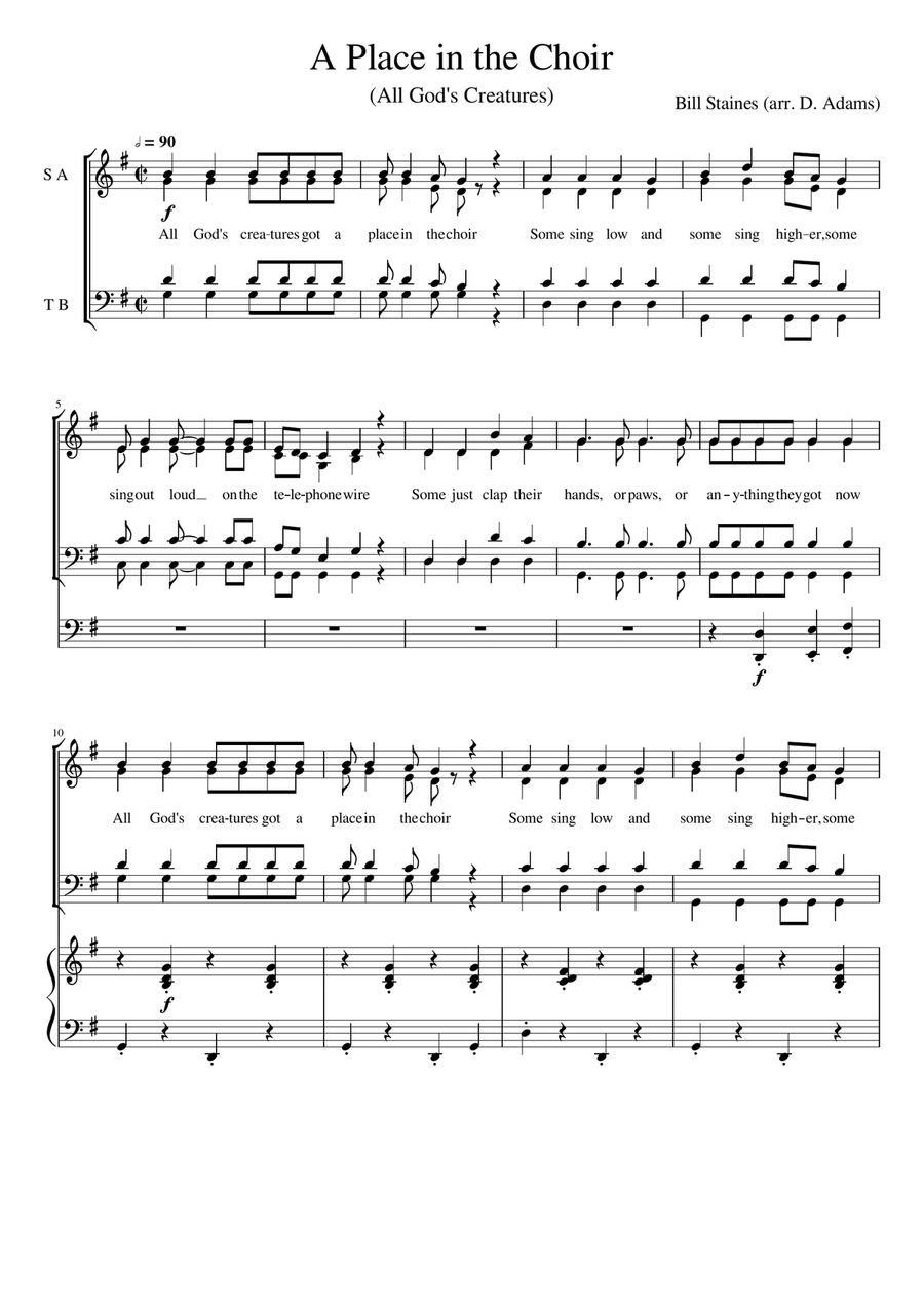 All God's Critters 4-Part scores gallery preview page 1