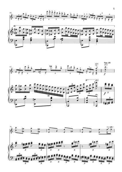 Pokhanovski Variations on a Theme by Paganini arranged for violin and piano image number null