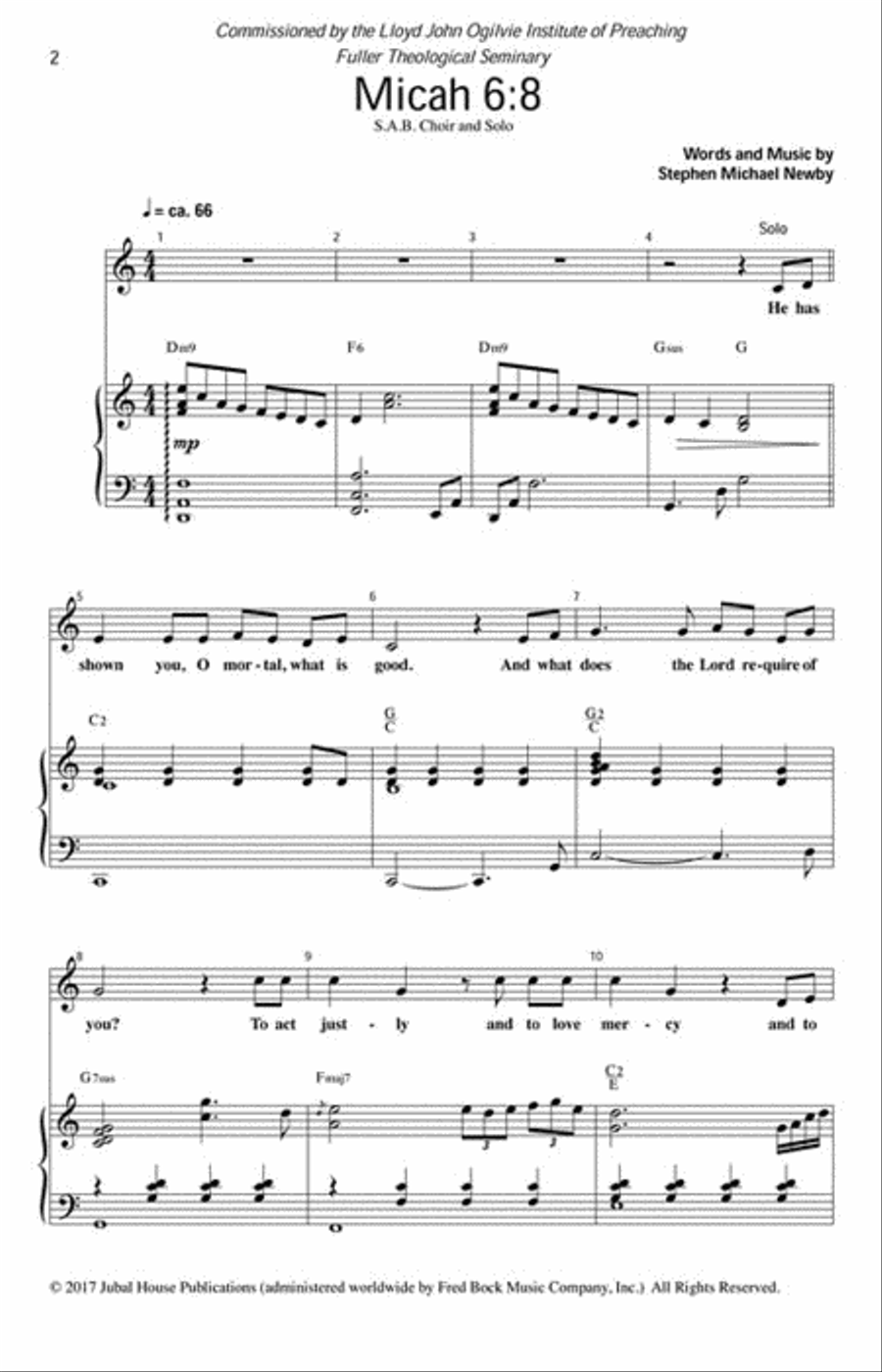 Micah 6:8/For I Desire Mercy (Micah Songs) 3-Part scores gallery preview page 2