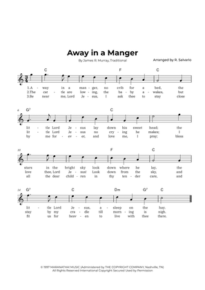 Away in a Manger (Key of C Major)