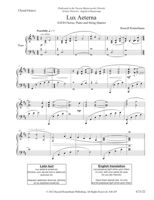 Lux Aeterna (SATB+Piano) by Russell Ronnebaum