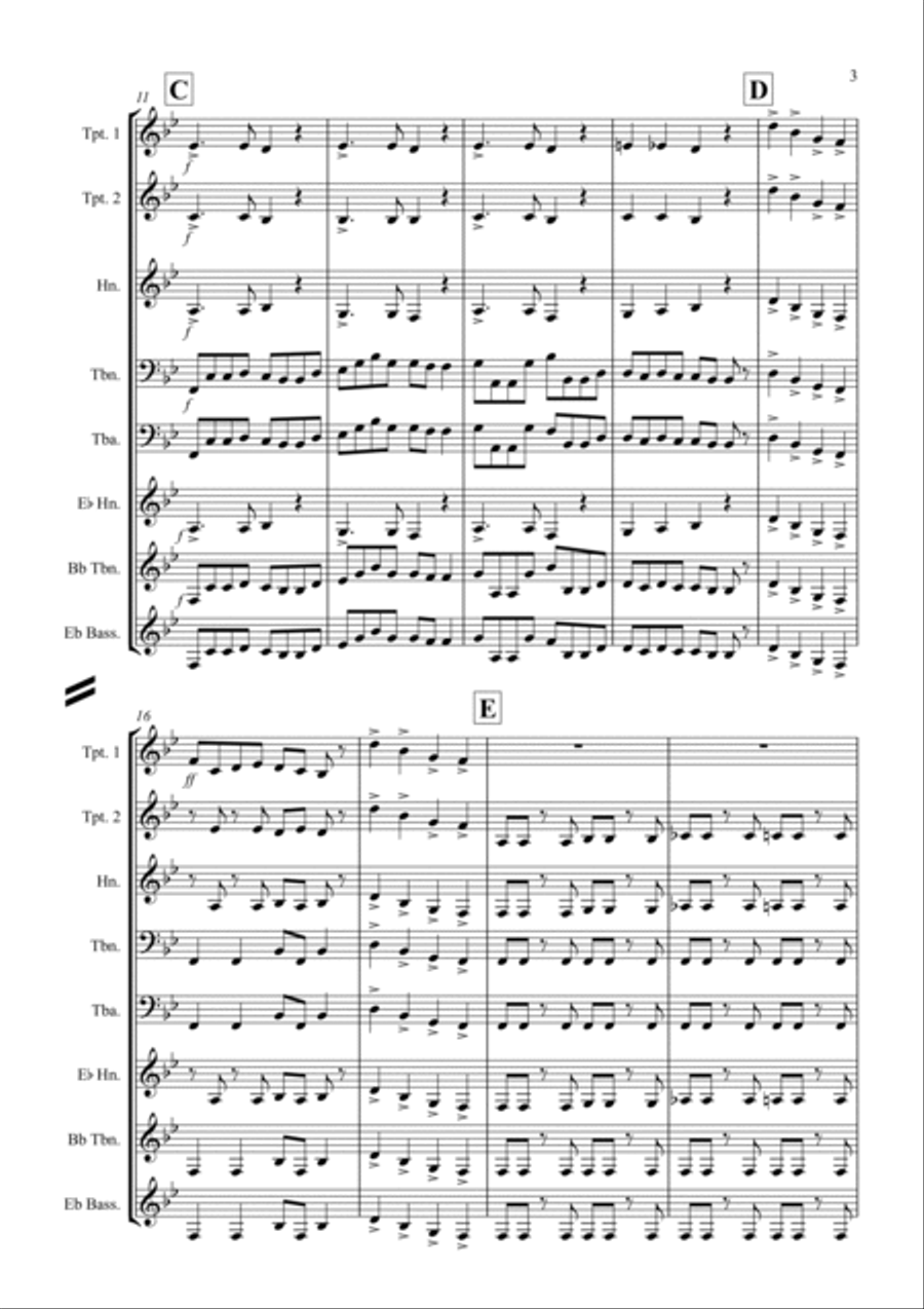 The Can Can for Brass Quintet Brass Quintet scores gallery preview page 3