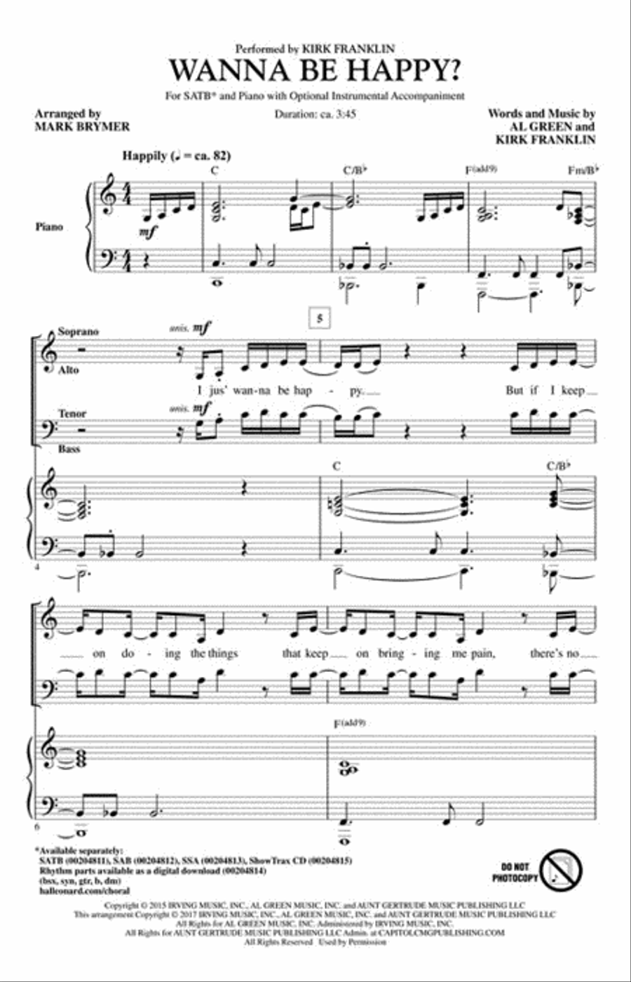 Wanna Be Happy? Wanna Be Happy? Choir scores gallery preview page 2