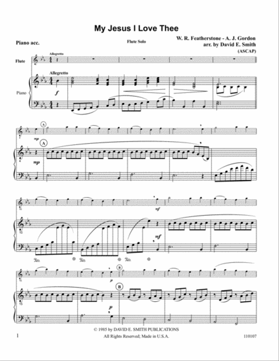My Jesus I Love Thee Flute Solo scores gallery preview page 1