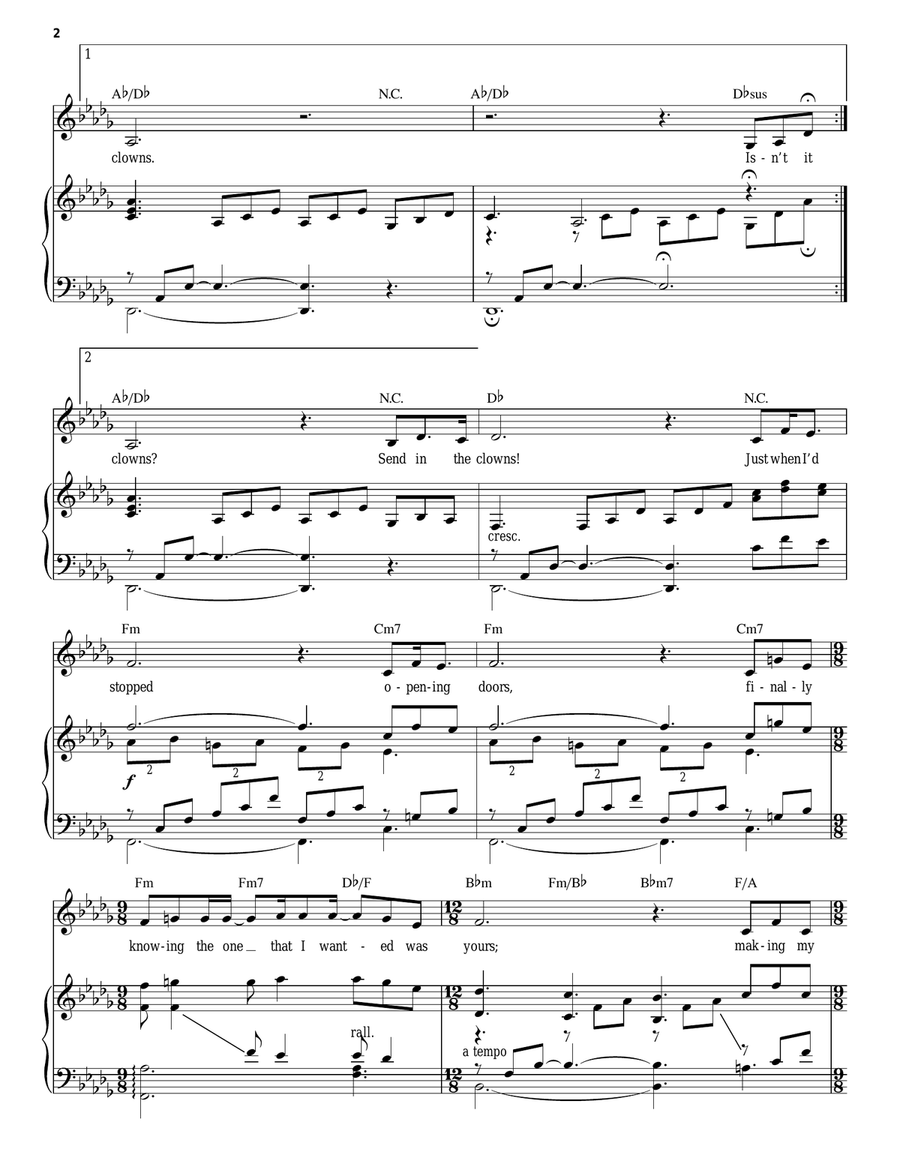 Send In The Clowns Piano, Vocal scores gallery preview page 2