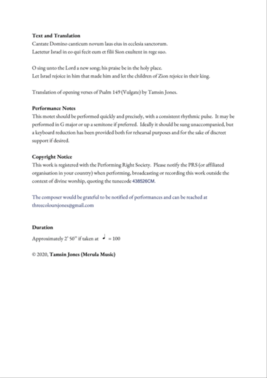 Cantate Domino 4-Part scores gallery preview page 2