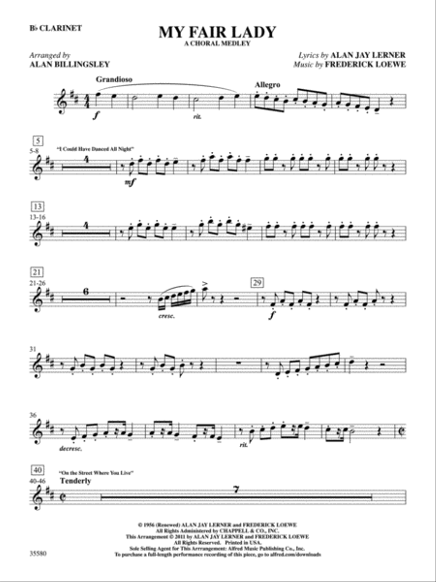 My Fair Lady: 1st B-flat Clarinet B-Flat Clarinet scores gallery preview page 1