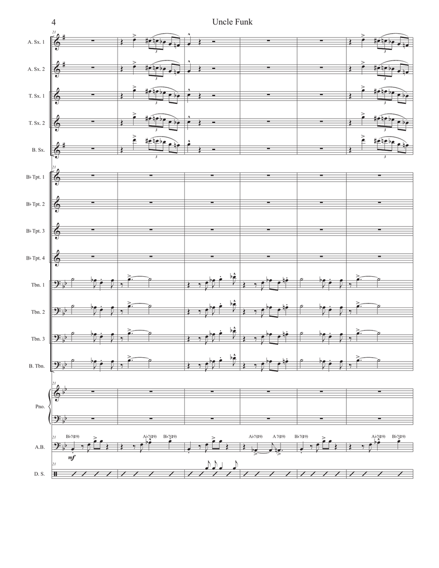 Uncle Funk Jazz Ensemble scores gallery preview page 4