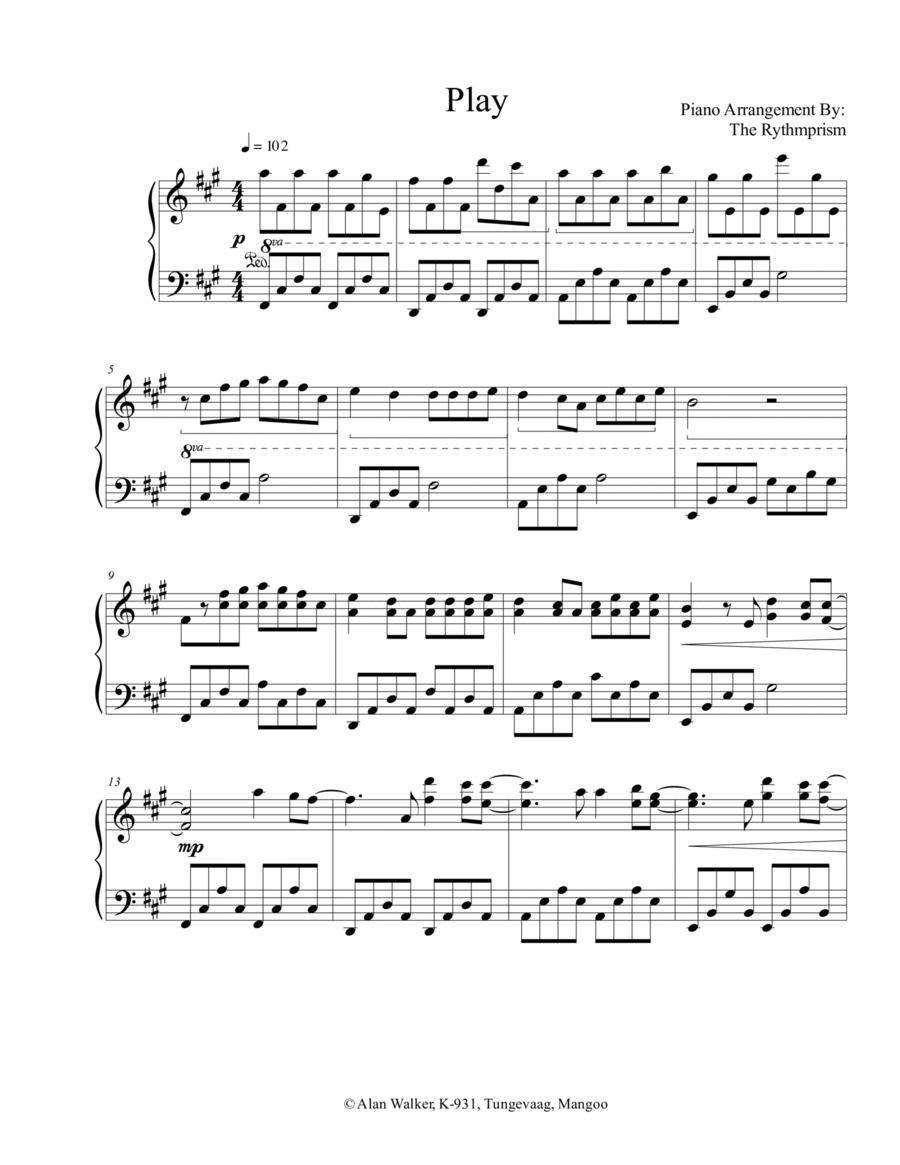 Play Play Piano Solo scores gallery preview page 1