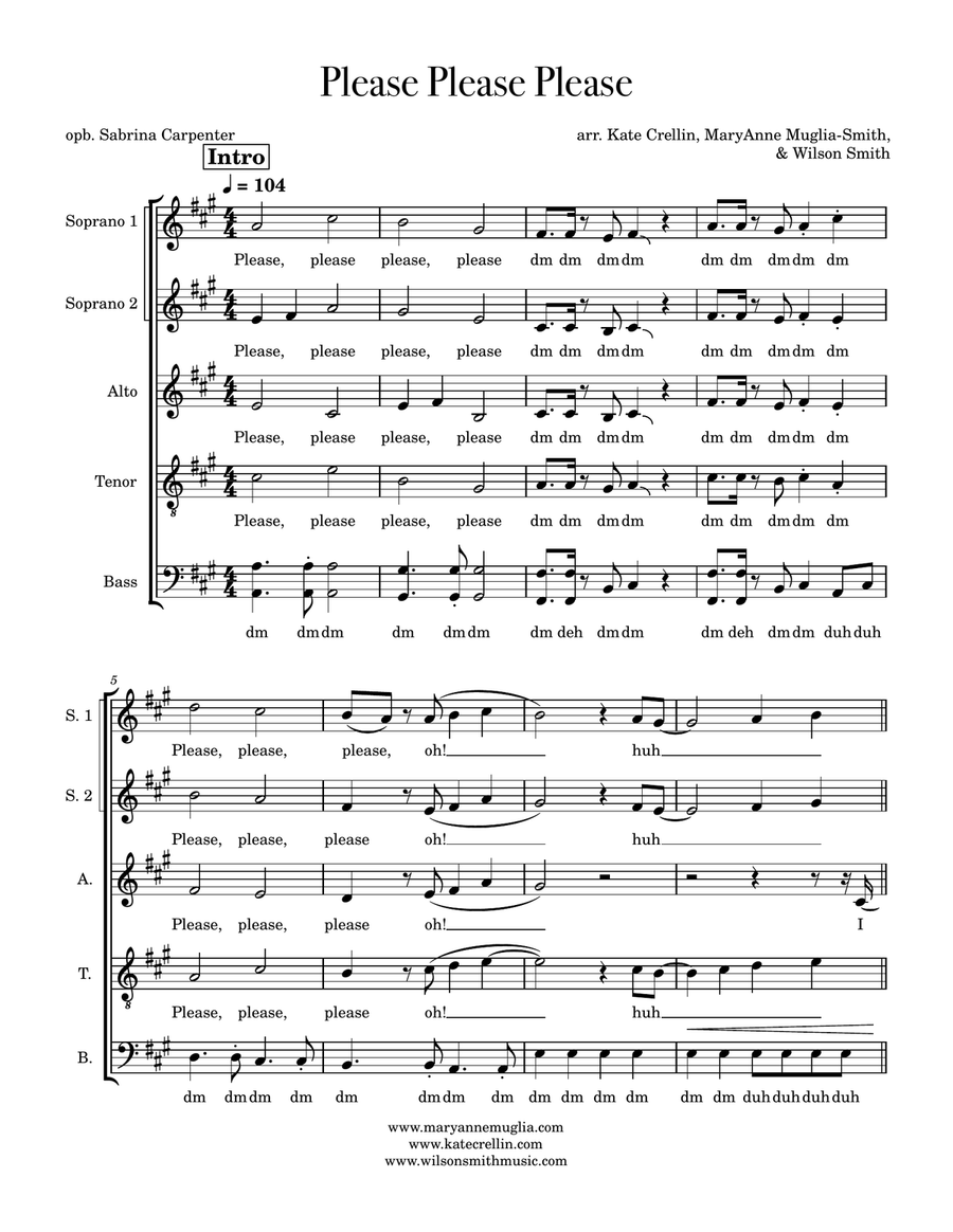 Please Please Please 4-Part scores gallery preview page 1