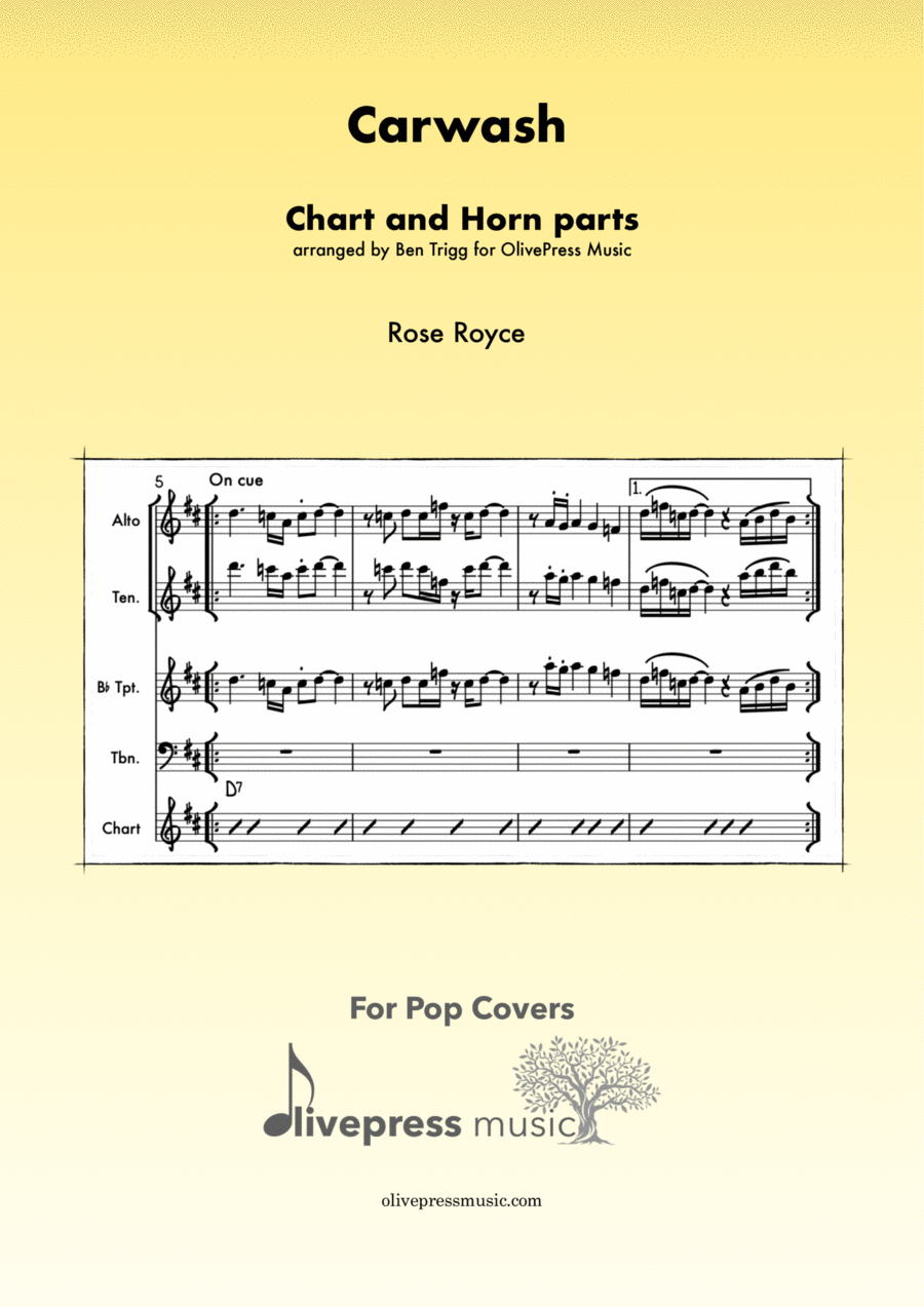 Car Wash Tenor Saxophone scores gallery preview page 1
