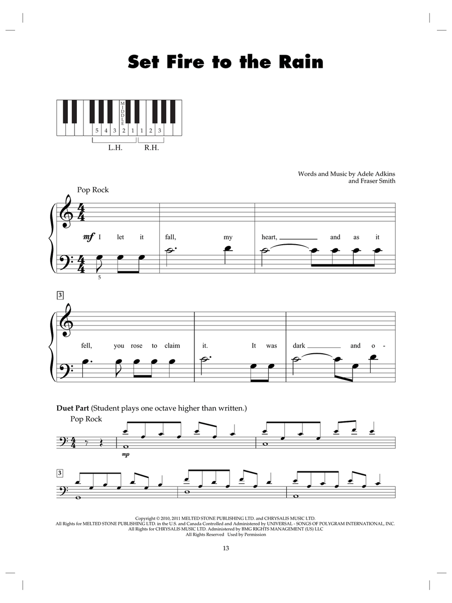 Set Fire To The Rain Set Fire To The Rain Piano scores gallery preview page 1