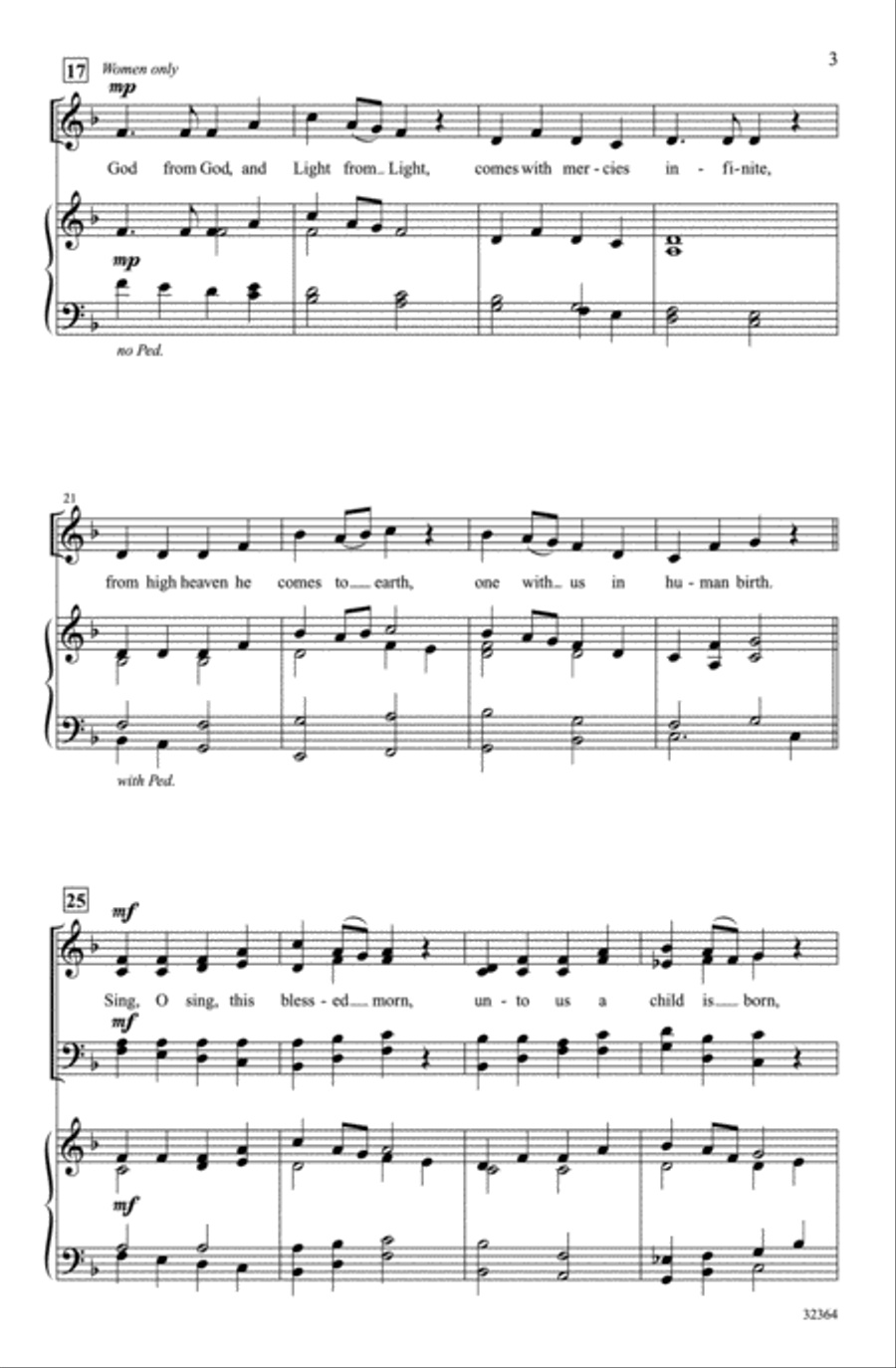 Sing, O Sing, This Blessed Morn 4-Part scores gallery preview page 3