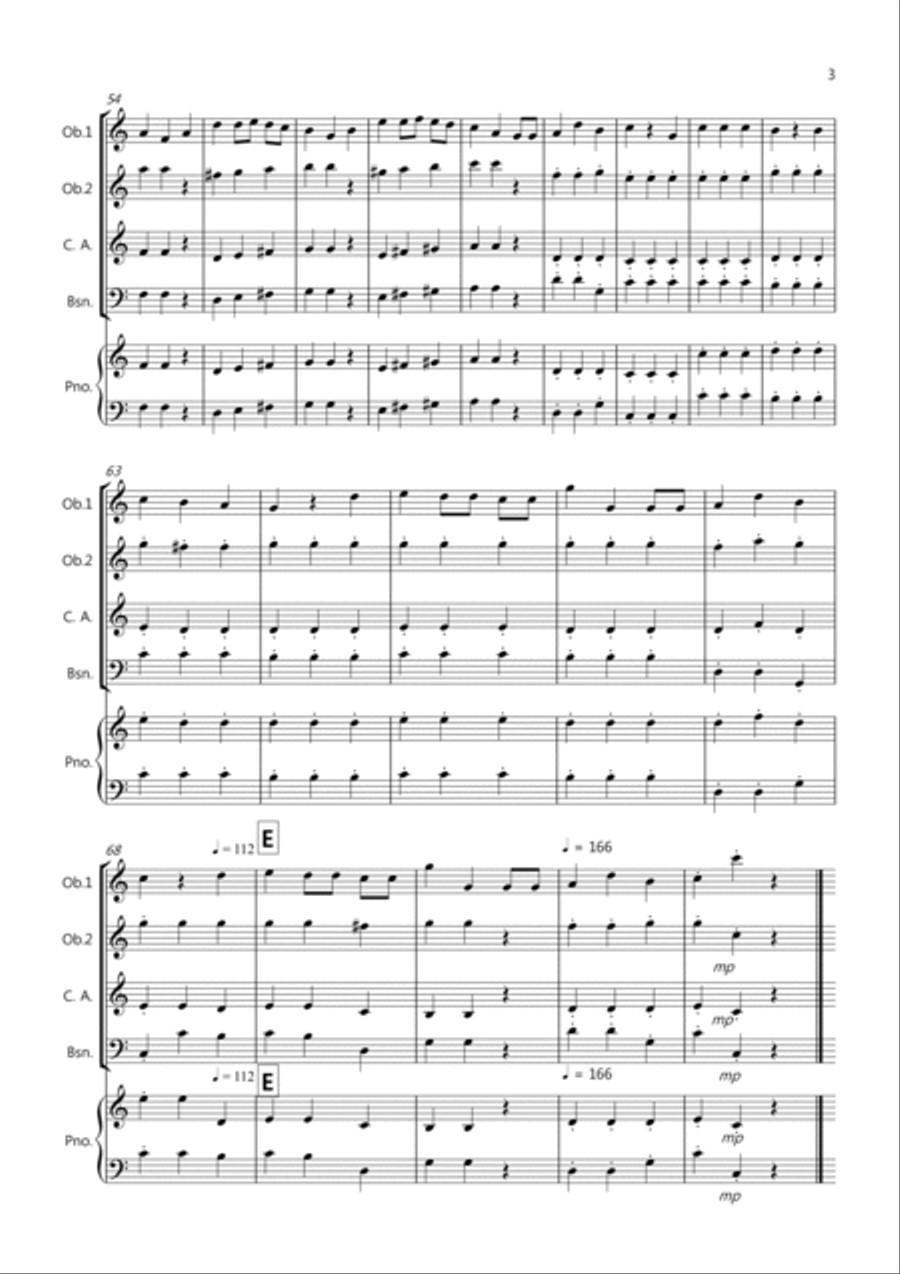 We wish you a Merry Christmas for Double Reed Quartet Bassoon scores gallery preview page 3