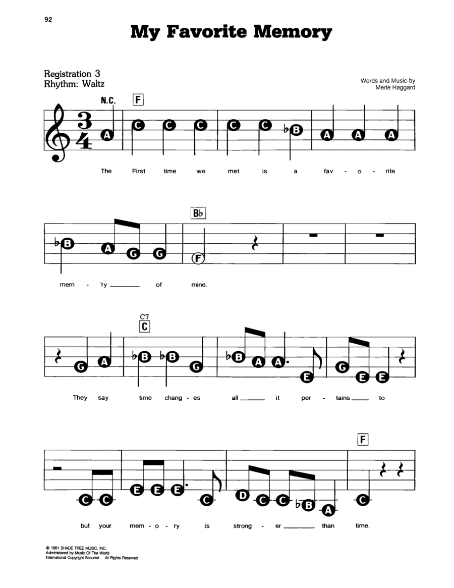 My Favorite Memory Easy Piano scores gallery preview page 1