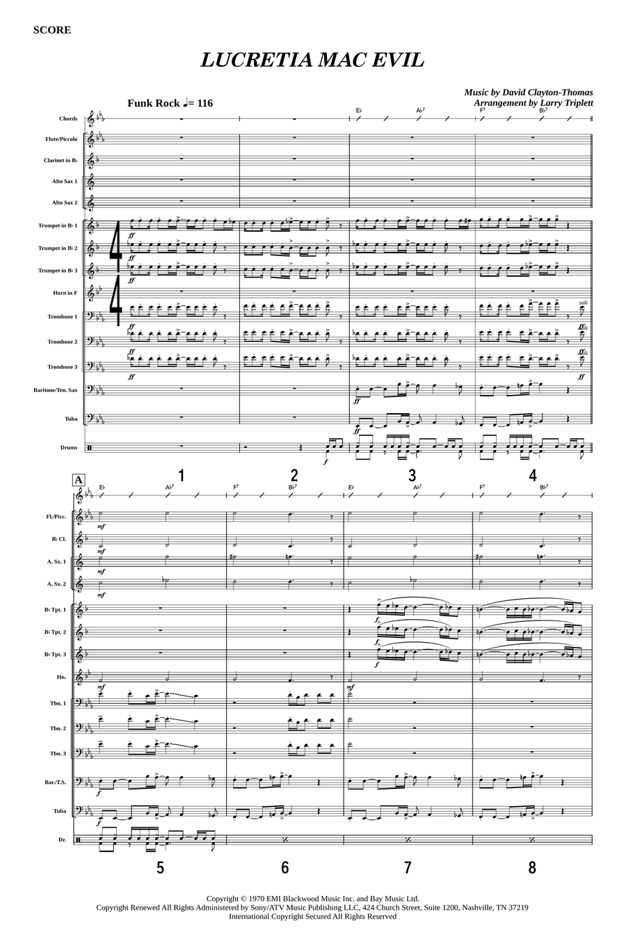 Lucretia Mac Evil Marching Band scores gallery preview page 1