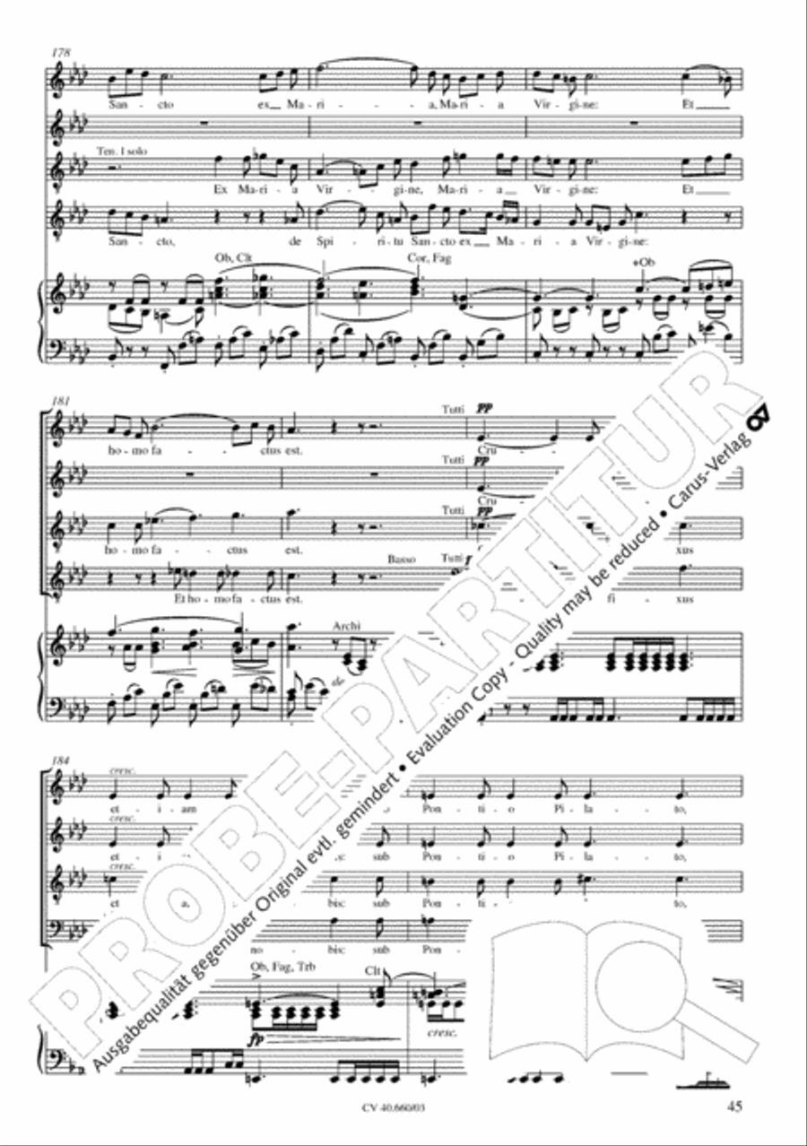 Mass in E flat major (Messe in Es) SATTB scores gallery preview page 46
