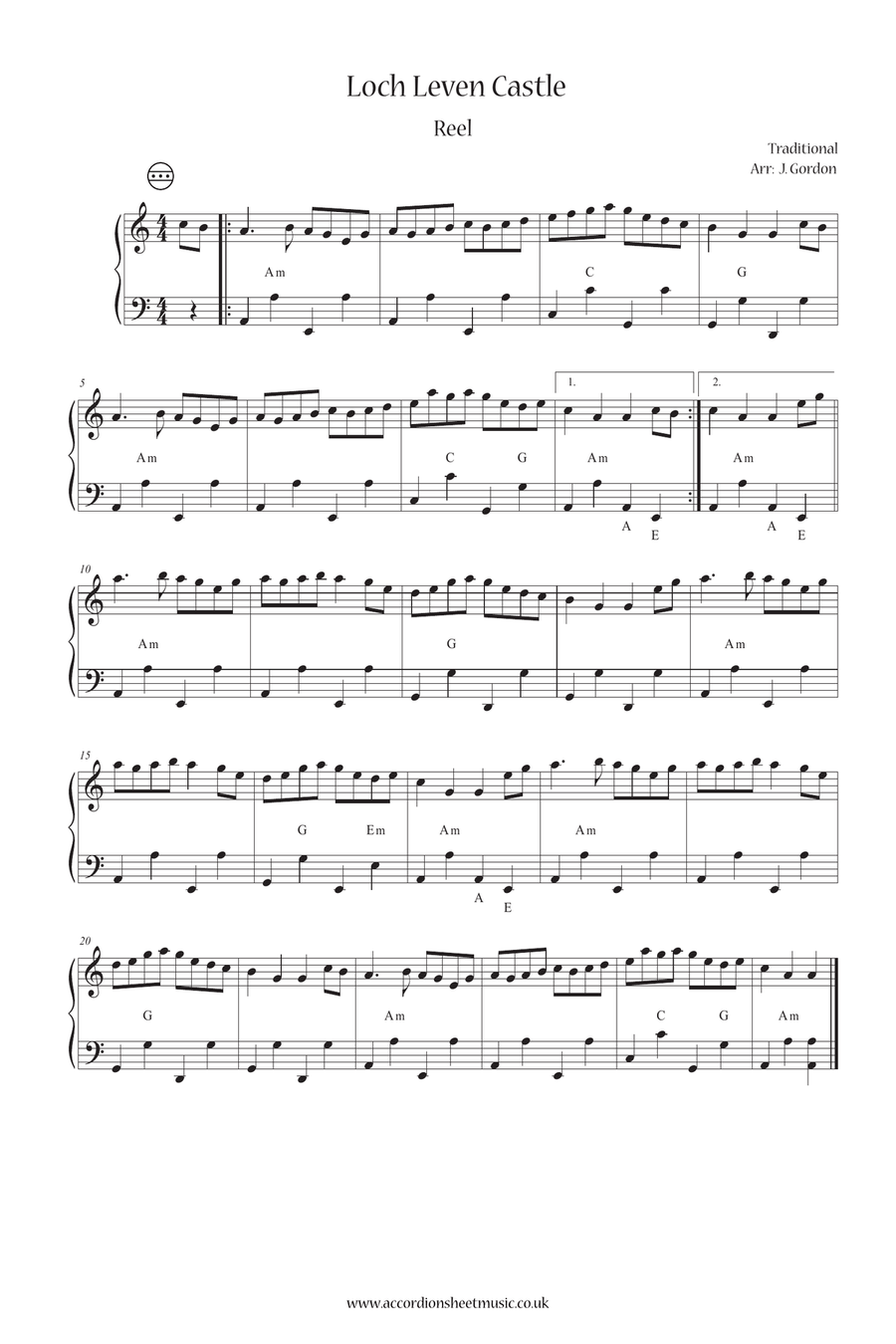 Loch Leven Castle Accordion scores gallery preview page 1