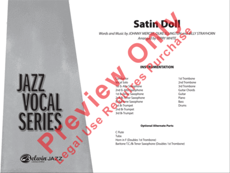 Satin Doll (score only) Satin Doll (score only) Jazz Ensemble scores gallery preview page 2