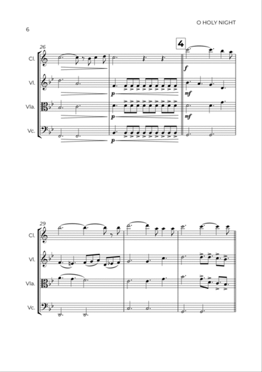 O Holy Night Small Ensemble scores gallery preview page 6