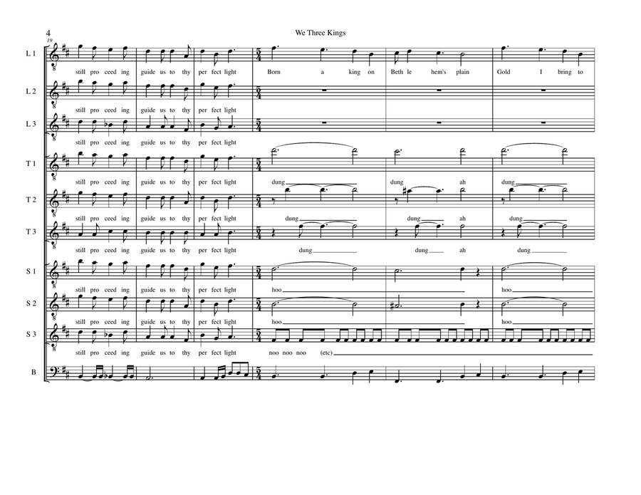We Three Kings We Three Kings TTBB scores gallery preview page 4