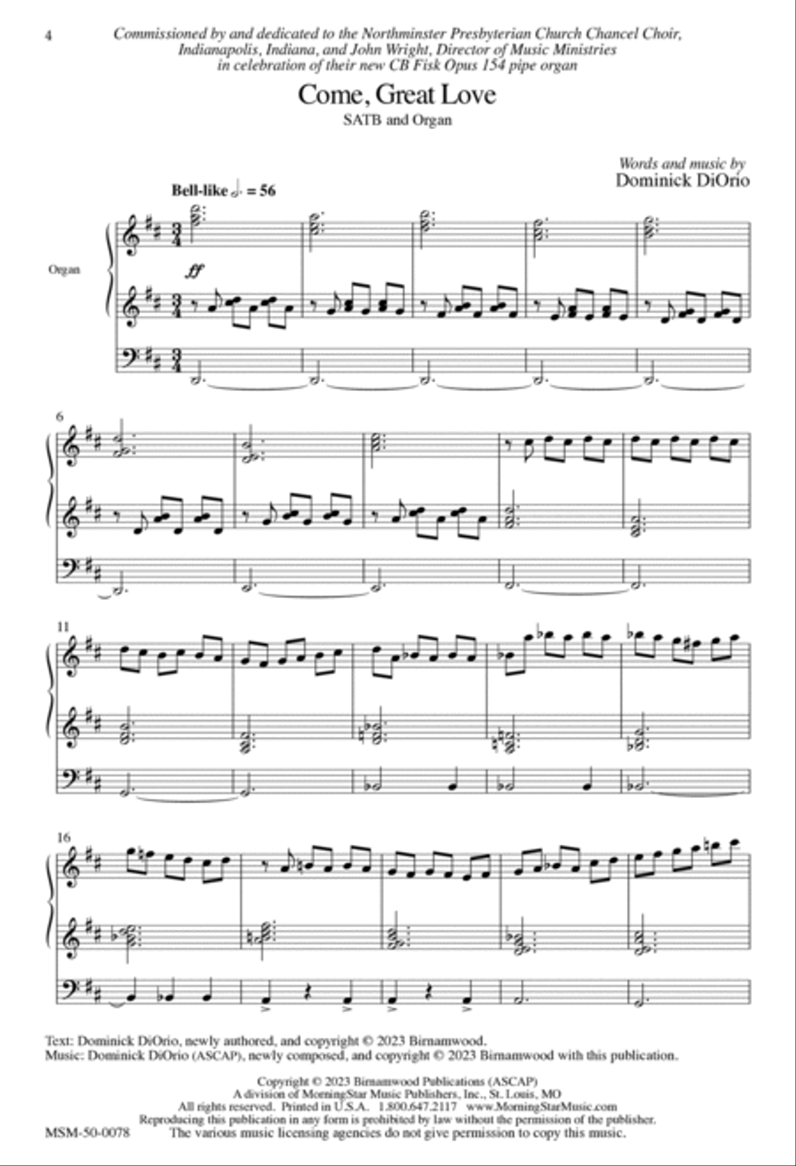 Come, Great Love 4-Part scores gallery preview page 4