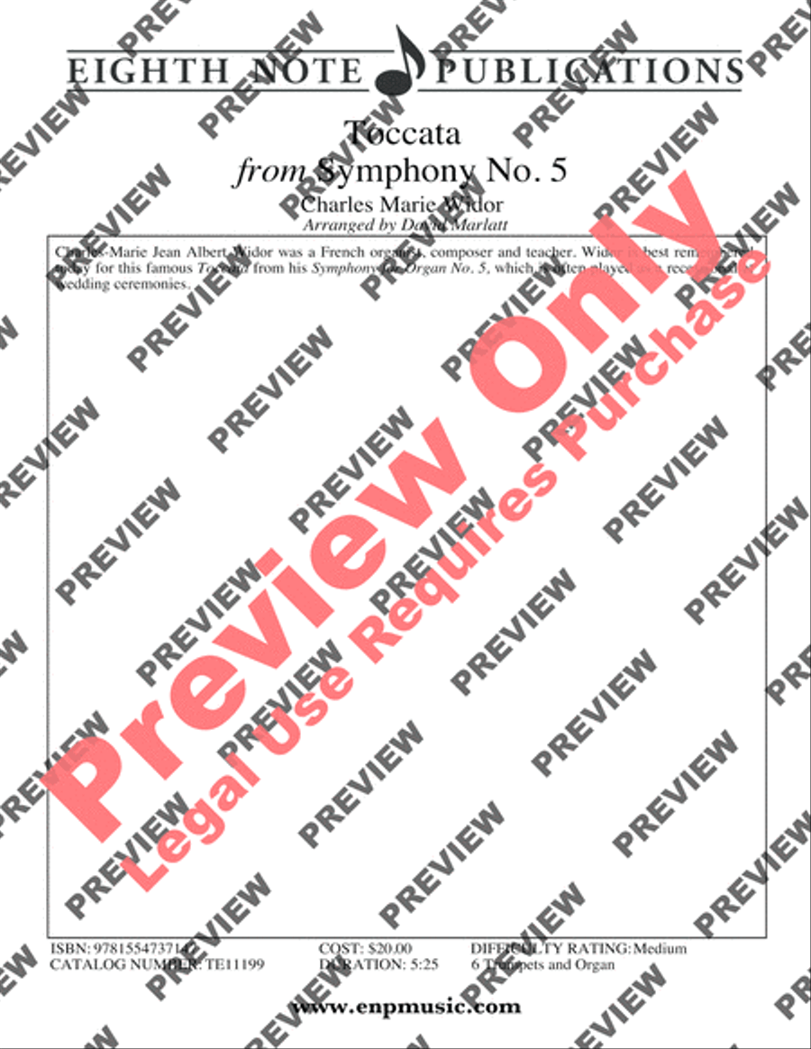 Toccata (from Symphony No. 5) Small Ensemble scores gallery preview page 2