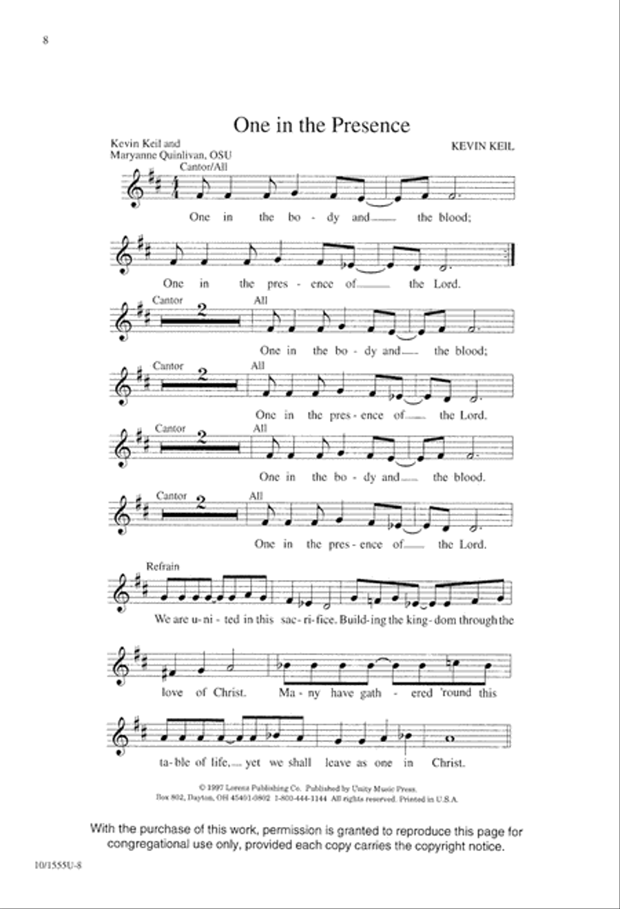 One in the Presence One in the Presence 4-Part scores gallery preview page 8