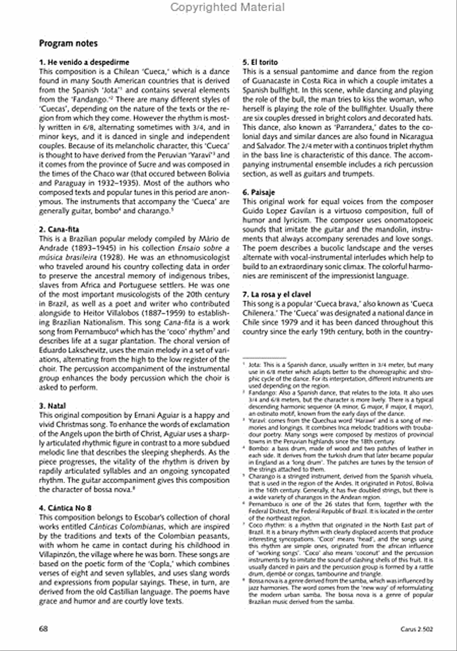 Makumbebe II. Latin American Choral Repertoire. Carmina mundi. Music + CD Choir scores gallery preview page 68