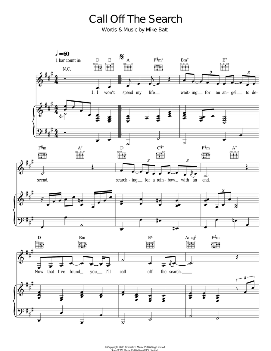 Call Off The Search Call Off The Search Acoustic Guitar scores gallery preview page 1
