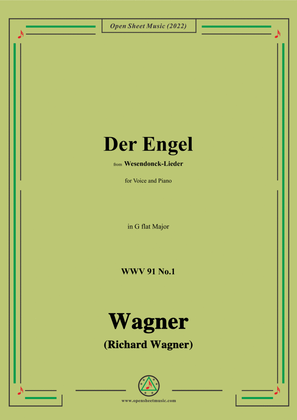 Book cover for R. Wagner-Der Engel,in G flat Major,WWV 91 No.1,from Wesendonck-Lieder,for Voice and Piano